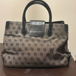 Dooney & Bourke Black and Brown Signature Tote Bag